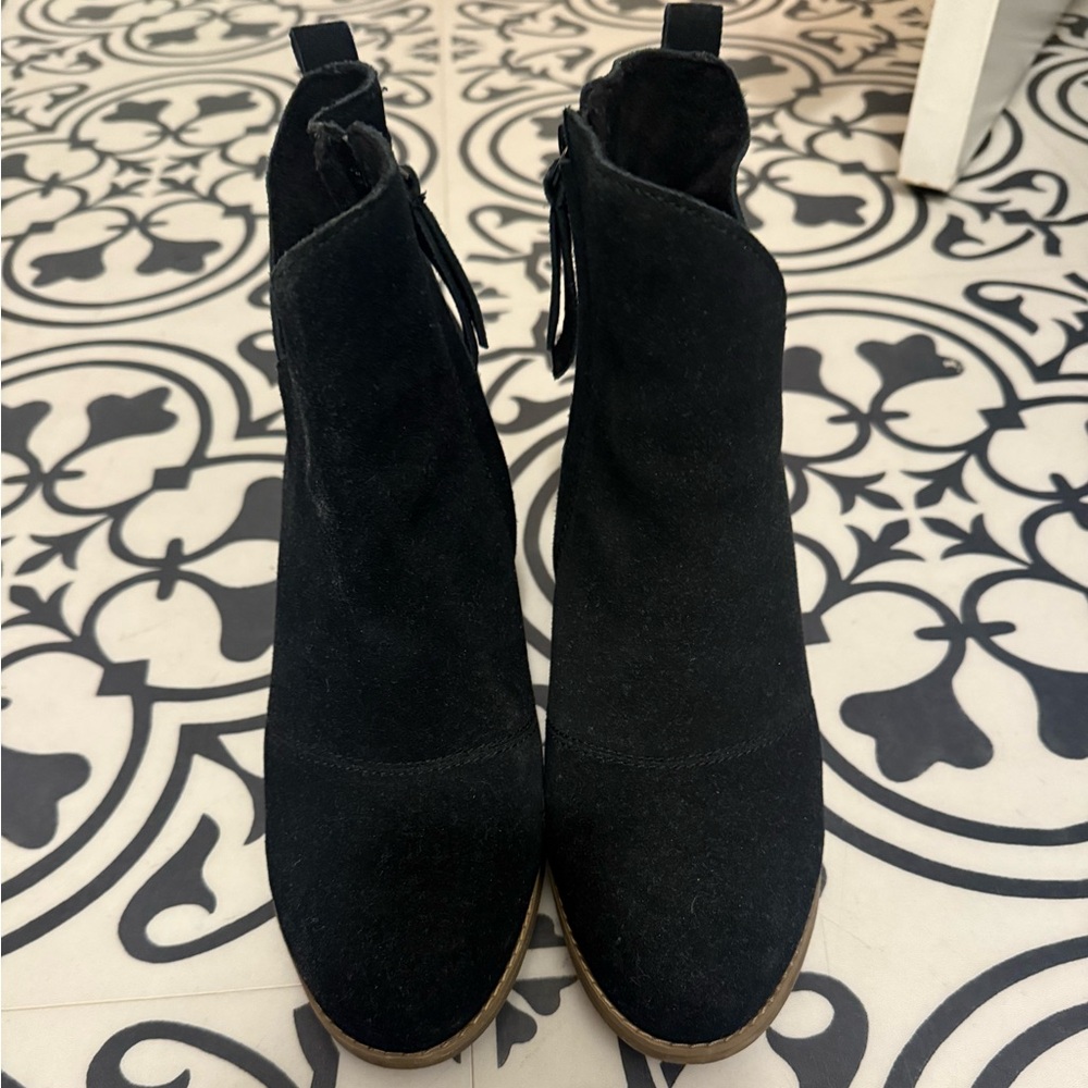 Toms Black Wedge Bootie